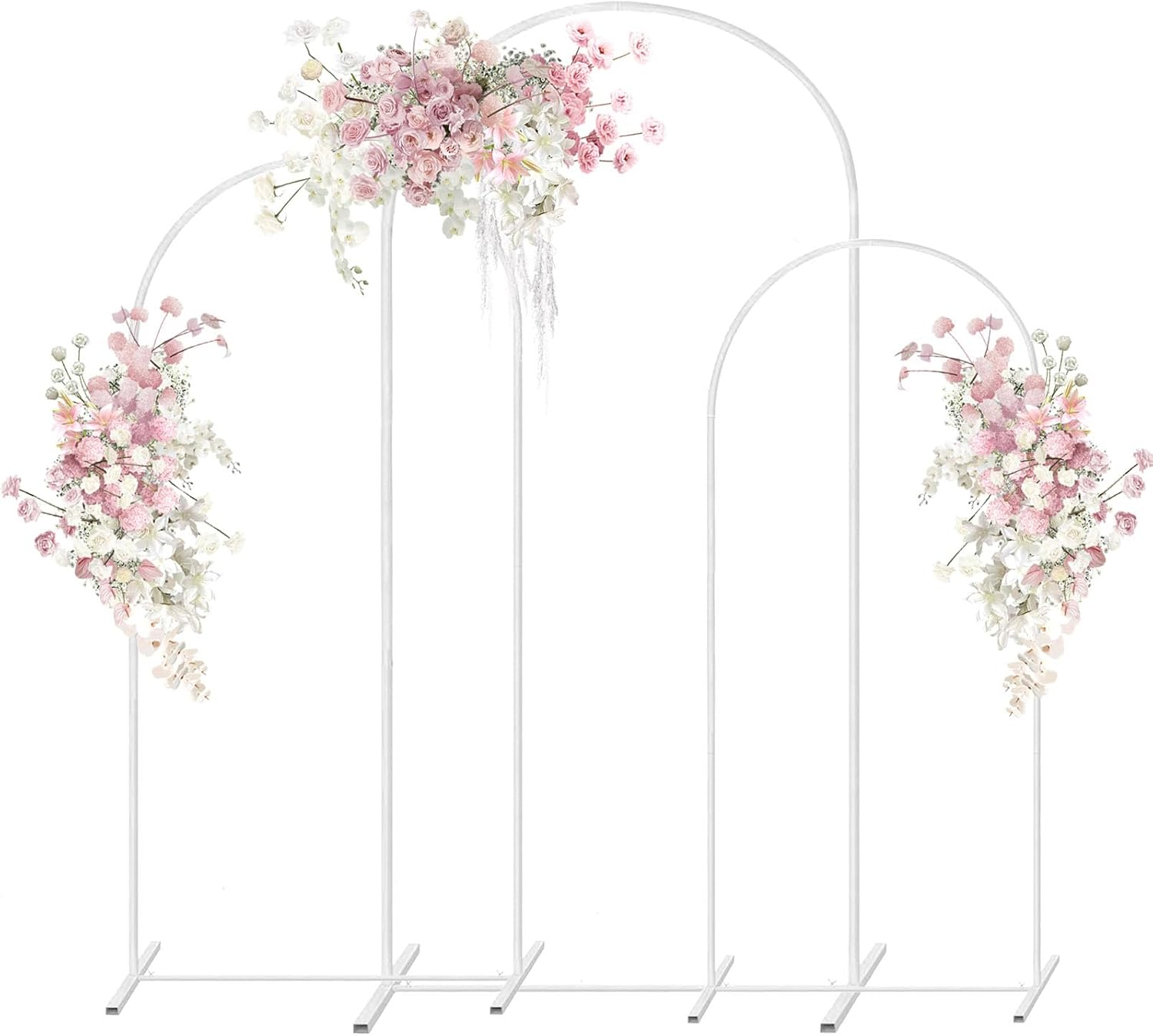 White Powder Coated Metal Wedding Arch Backdrop Stand