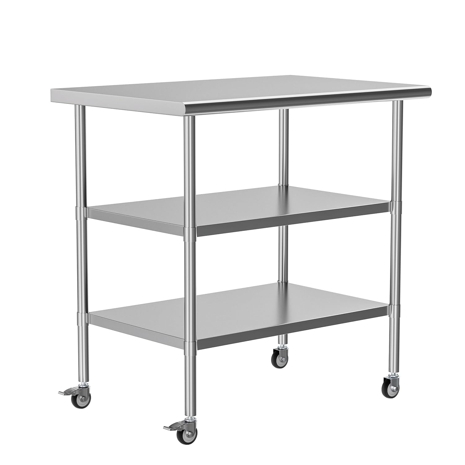 Sakiyr Stainless Steel Work Table, Heavy Duty Commercial Food Prep Table with Undershelf for Home Kitchen
