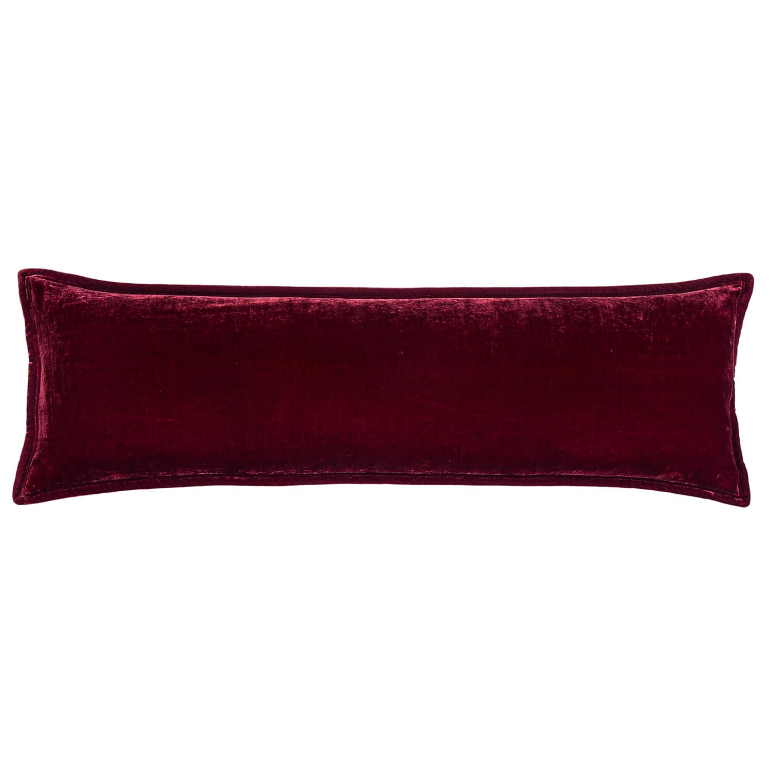 Stella Solid Faux Silk Velvet Romantic Western 14x42 inch Long Lumbar Pillow