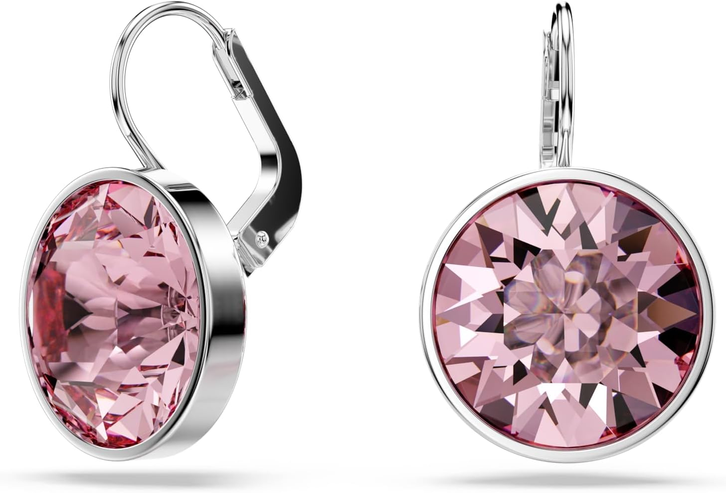 Swarovski Bella Drop Earrings, Round Cut Crystal, Lever Back Closure