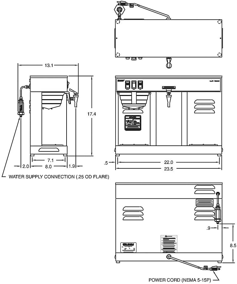 Bunn VLPF Professional Automatic Coffee Brewer with 2 Warmers