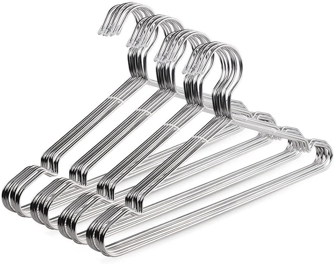 TIMMY Wire Hangers 40 Pack Stainless Steel Strong Metal Coat Hangers Clothes 16.5 Inch Silver