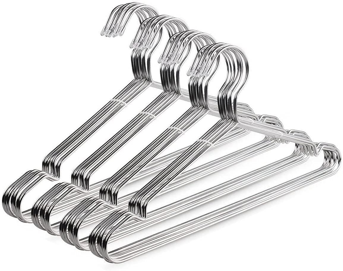 TIMMY Wire Hangers 40 Pack Stainless Steel Strong Metal Coat Hangers Clothes 16.5 Inch Silver