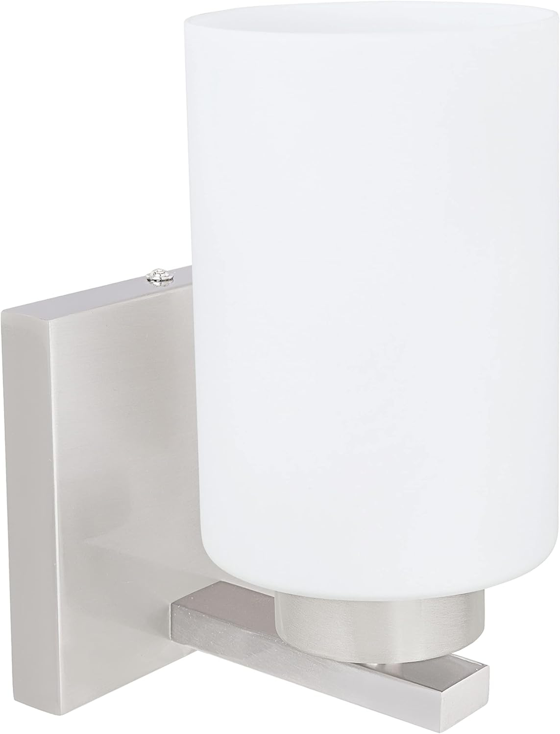 Aspen Creative 62218, One-Light Metal Bathroom Vanity Wall Light Fixture, 4-3/4" Wide, Transitional Design in Satin Nickel