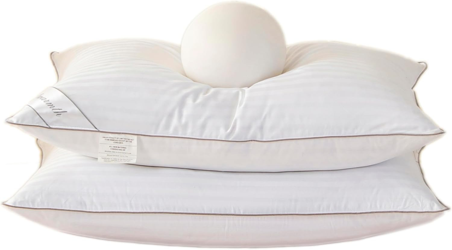 Natural Goose Down&Feather Pair Pillows Insert, Set of 2 Bedding Soft Pillows 100% Soft Cotton Queen 20x30in