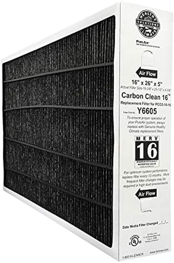 Pack of 2 Lennox Y6605 16 x 26 x 5 Inch MERV 16 Efficient Air Filter Replacement for PureAir PCO3-16-16 Air Purifier Cleaner Purification Systems