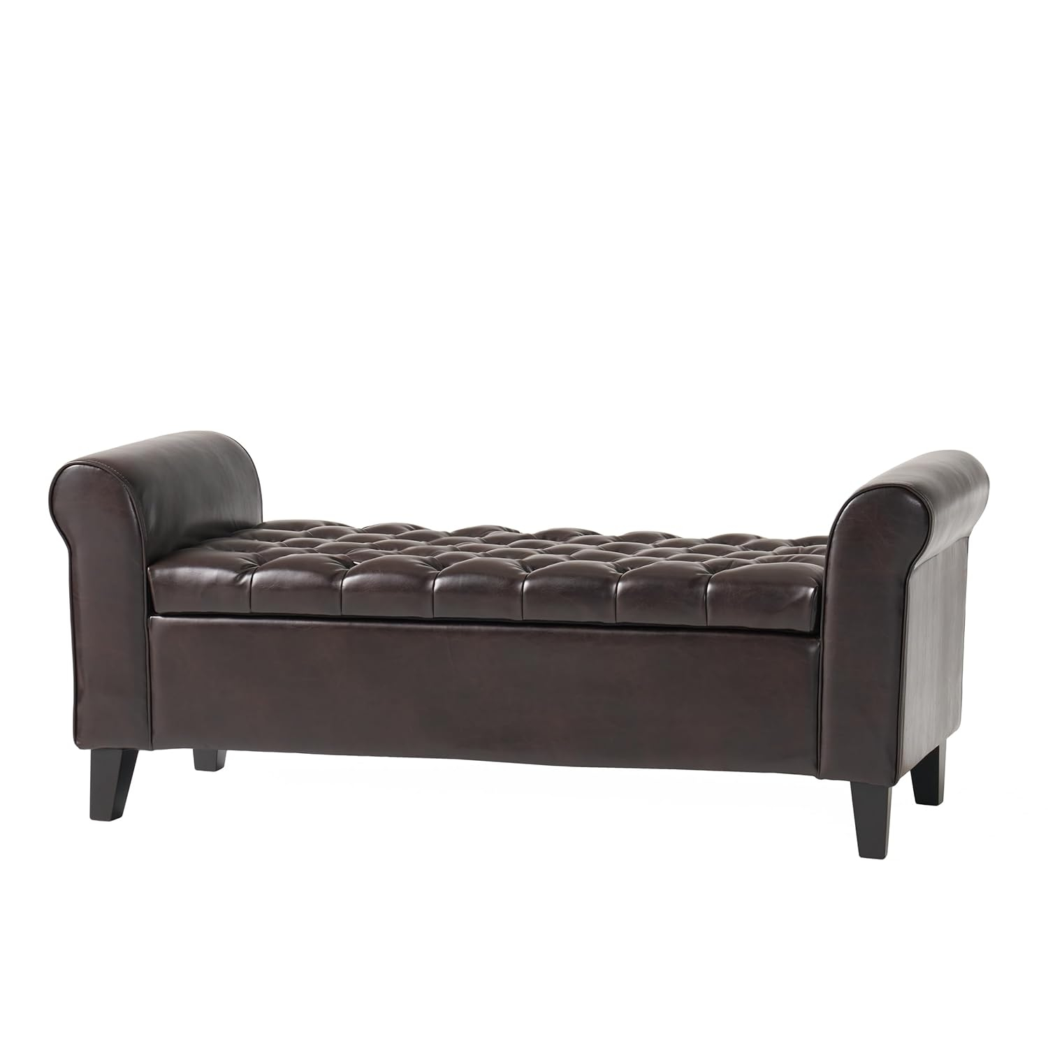 Noble House Sheffield Rectangular Lift Top Ottoman, Brown