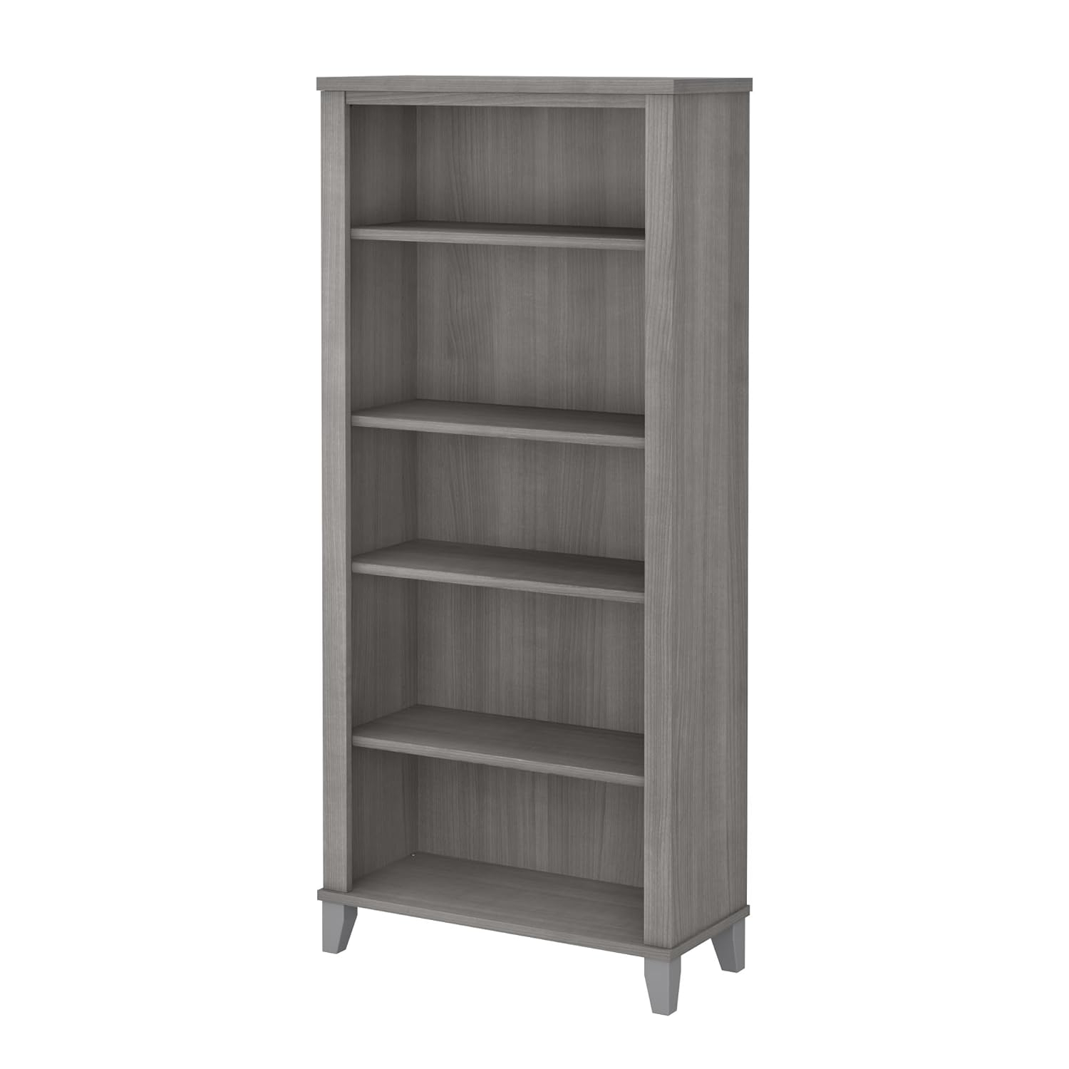 Platinum Gray 5-Shelf Adjustable Floor-Standing Bookcase