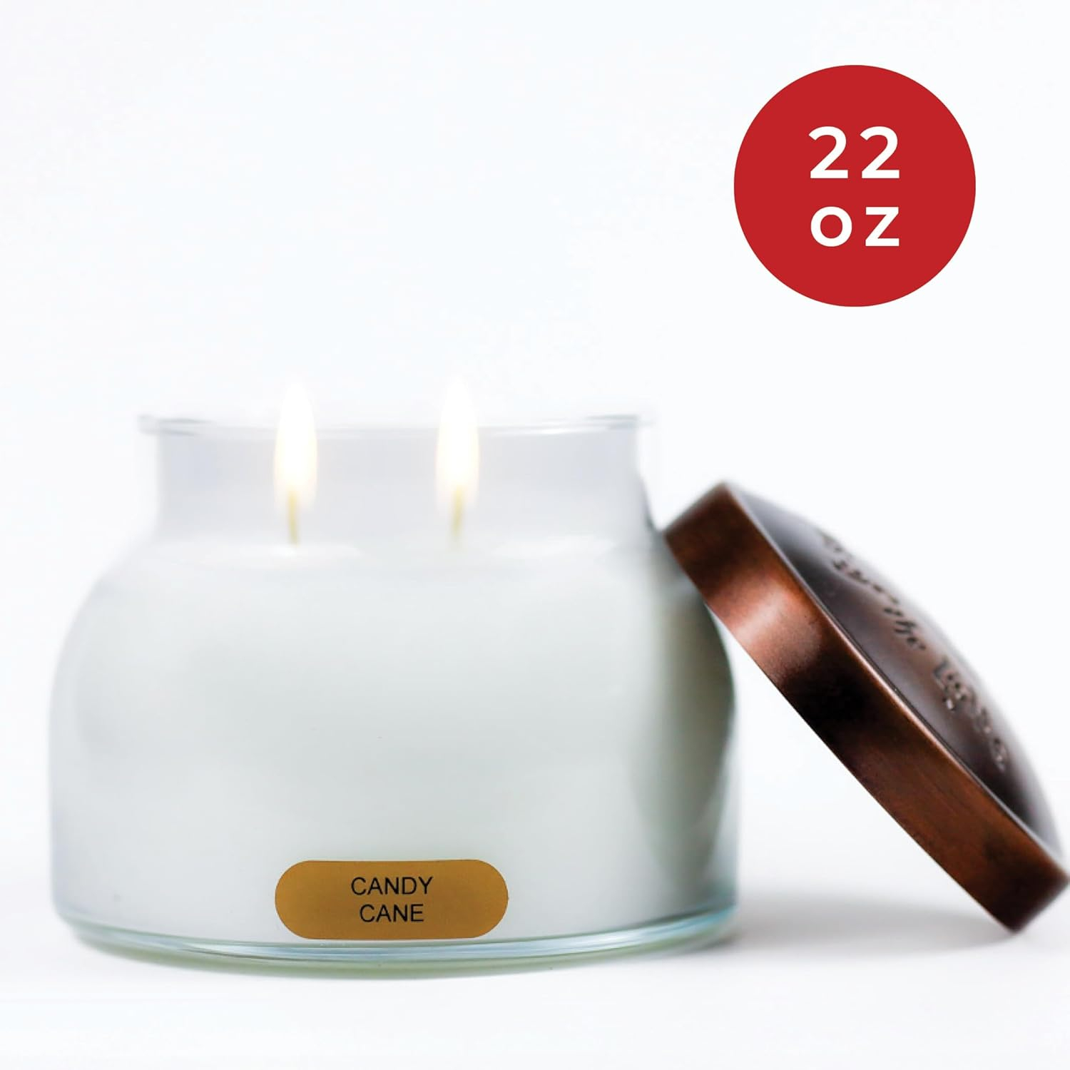 Candy Cane Scented Jar Candle with Black Lid