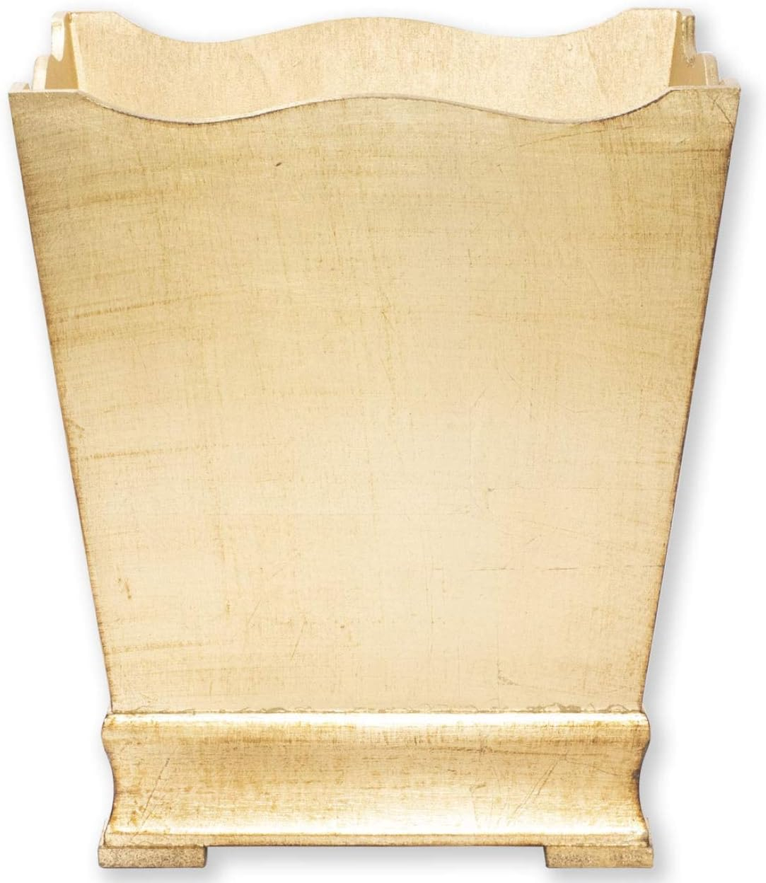 VIETRI Florentine Wooden Accessories Gold Waste Basket Trash Can 3 Gallon Waste Basket