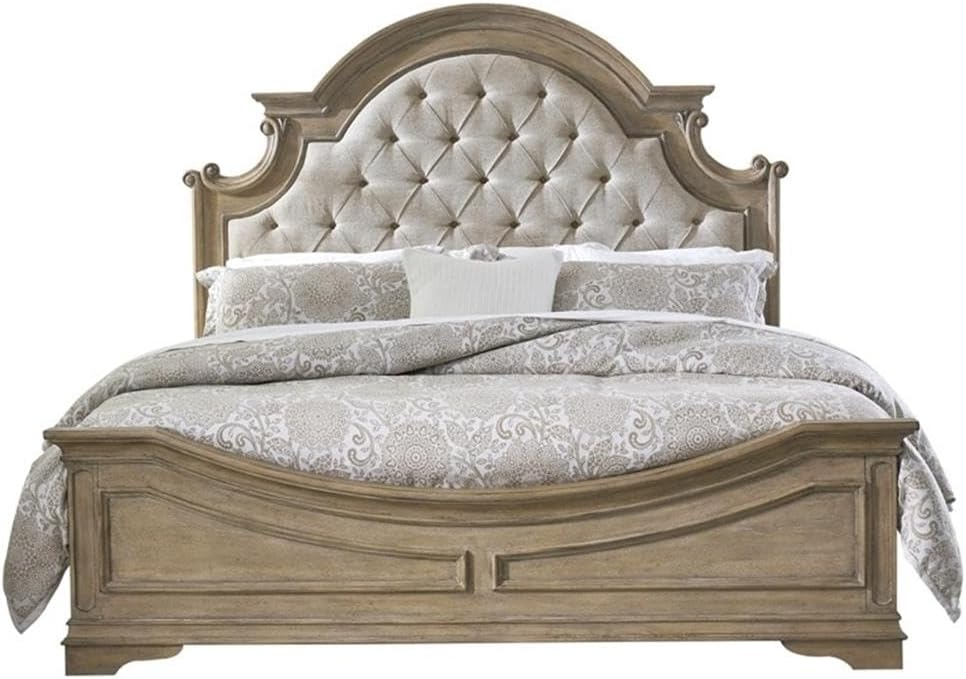 Magnolia Manor King Uph Bed in Weathered Bisque