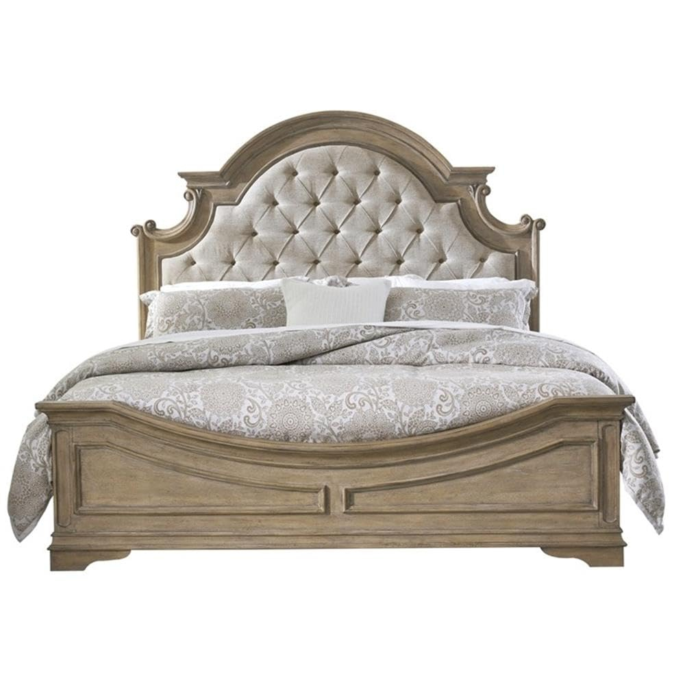 Magnolia Manor King Uph Bed in Weathered Bisque