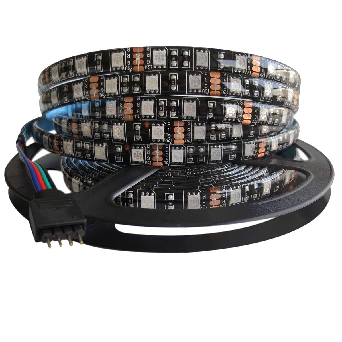 5M Black PCB 5050 RGB LED Strip Waterproof IP65 300 SMD Black PCB Board DC 12V Flexible Light