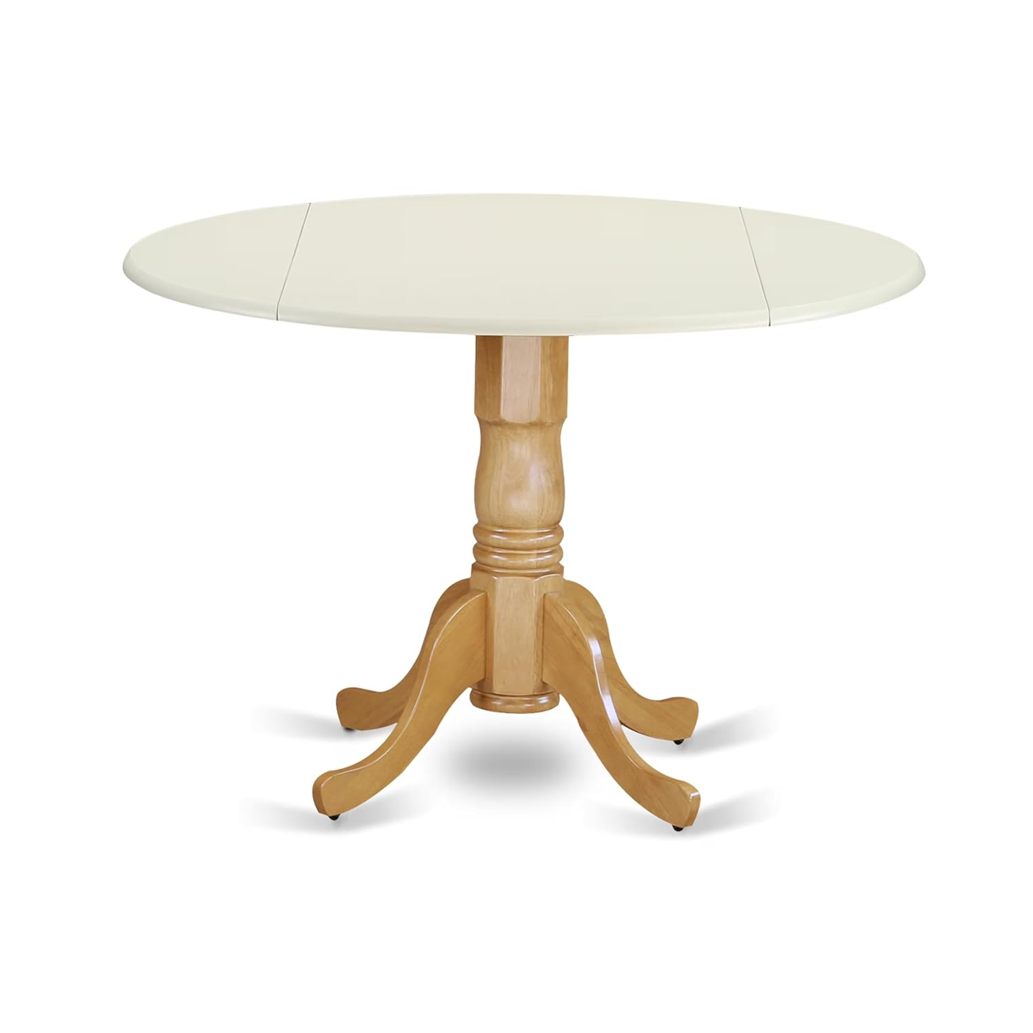 East West Furniture Dublin Traditional Wood Dining Table in White/Oak
