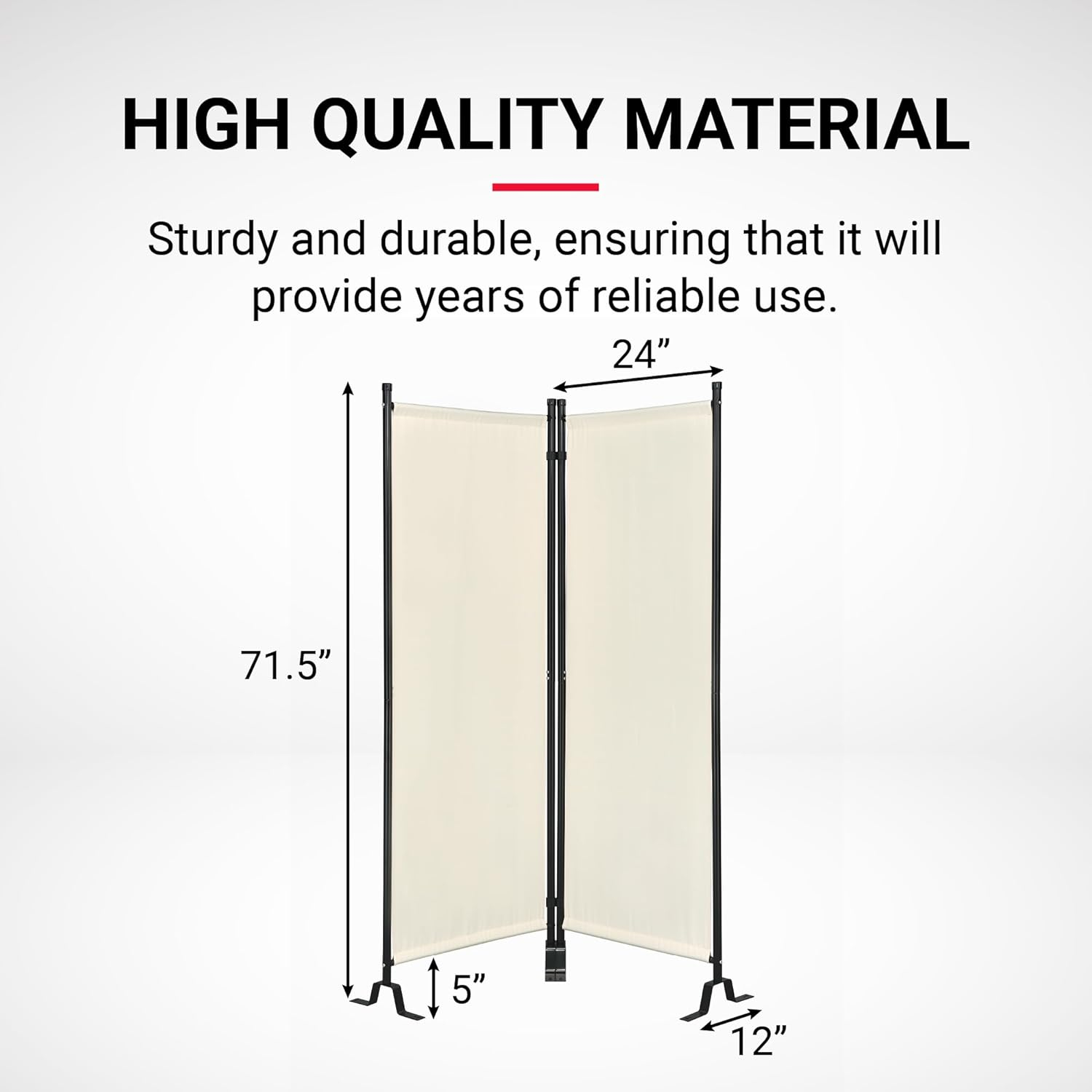 Proman Products FS17182 Galaxy II Indoor/Outdoor Room Divider (2-Panels, 24" with Panel), Water Repellent Fabric, Metal Frame, 50.25" W x 12" D x 71" H, Beige