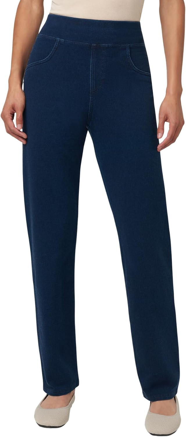 Small Dark Blue Cotton Blend High Rise Denim Leggings