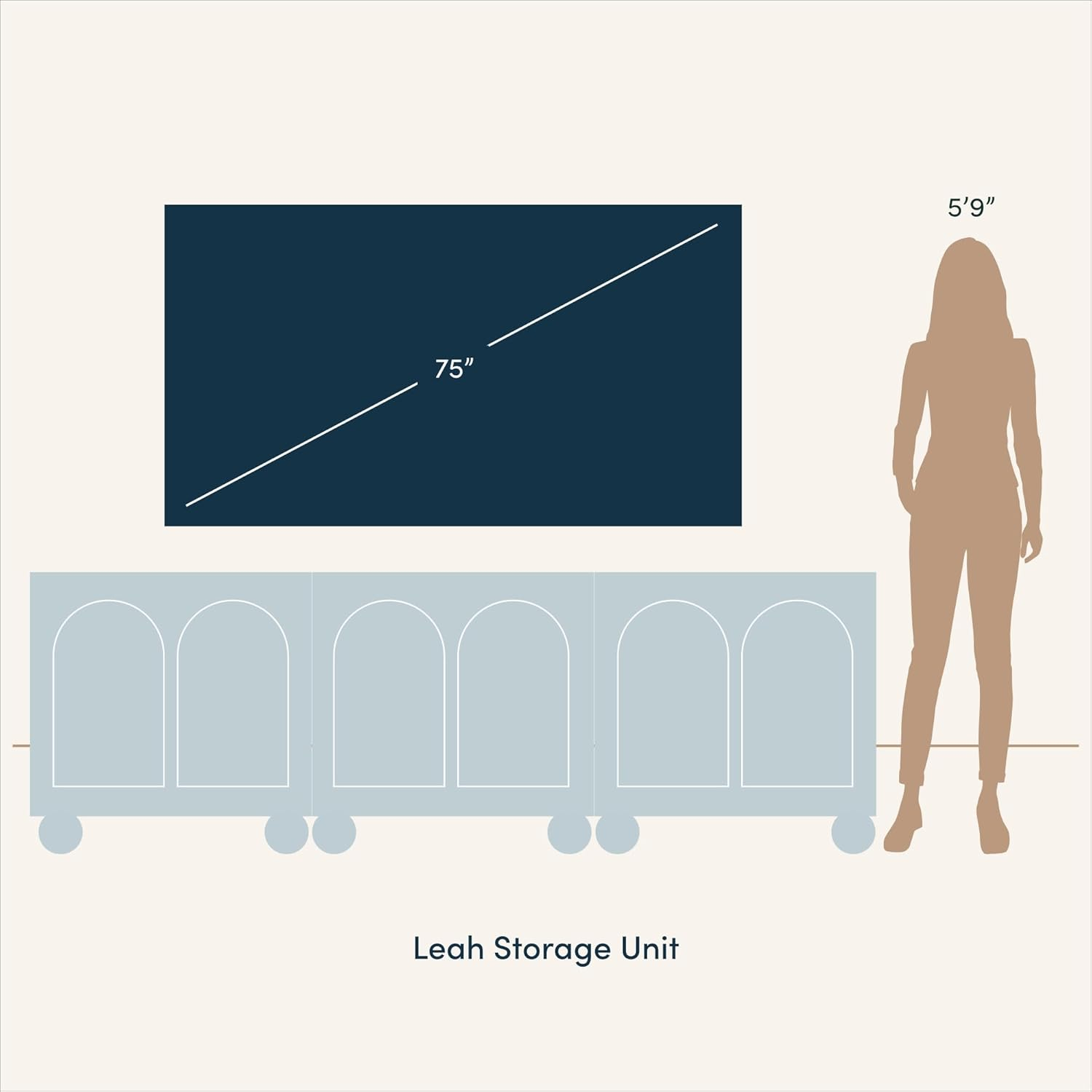 Black Seagrass Bohemian TV Stand with Solid Wood Legs