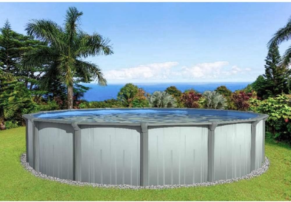 Lake Effect Pools 12' x 48" Round Bermuda Galvanized Painted Steel Above Ground Swimming Pool