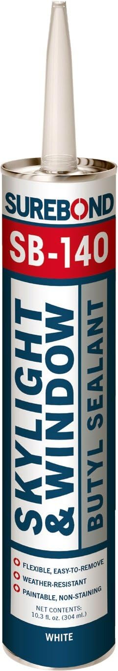 Sealant, 10.3 oz, Tube, White, Butyl Base
