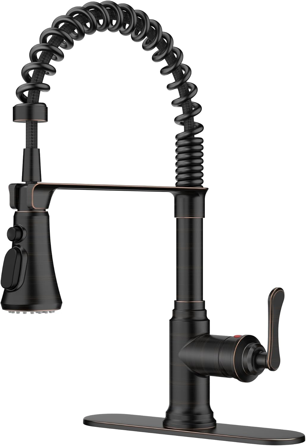 FORIOUS Rustic Kitchen Faucet with Pull Down Sprayer Oil Rubbed Brown, 3 Modes Stainless Steel High Arc Vintage Spring Sink Faucet 1 or 3 Holes for Pot Filler, Farmhouse Camper Wet Bar