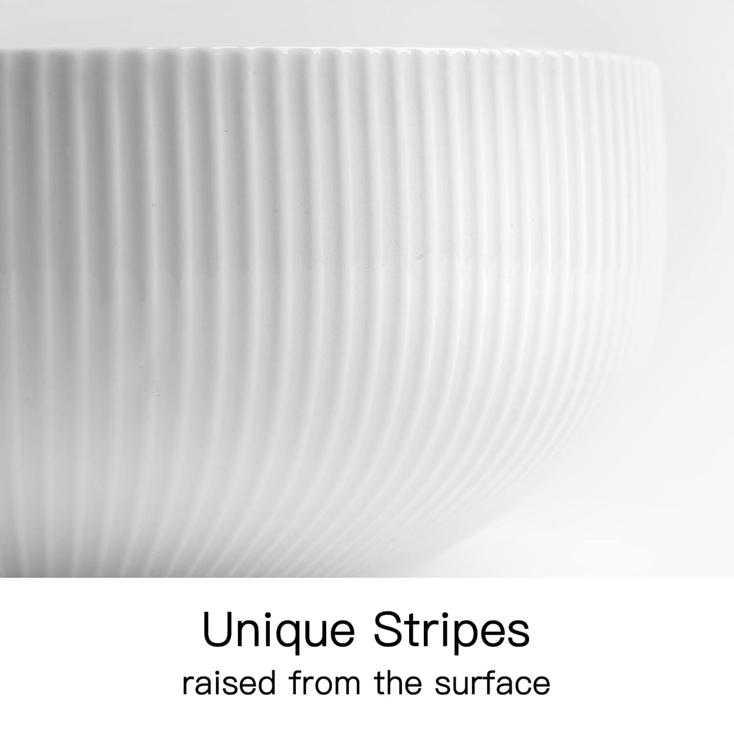 getstar Salad Bowl, 8 inch 60 oz Large Serving 2 Packs Ceramic Bowl Set, Microwave & Freezer Safe, Bowl Set of 2 For Fruit Soup Pasta Popcorn (White)