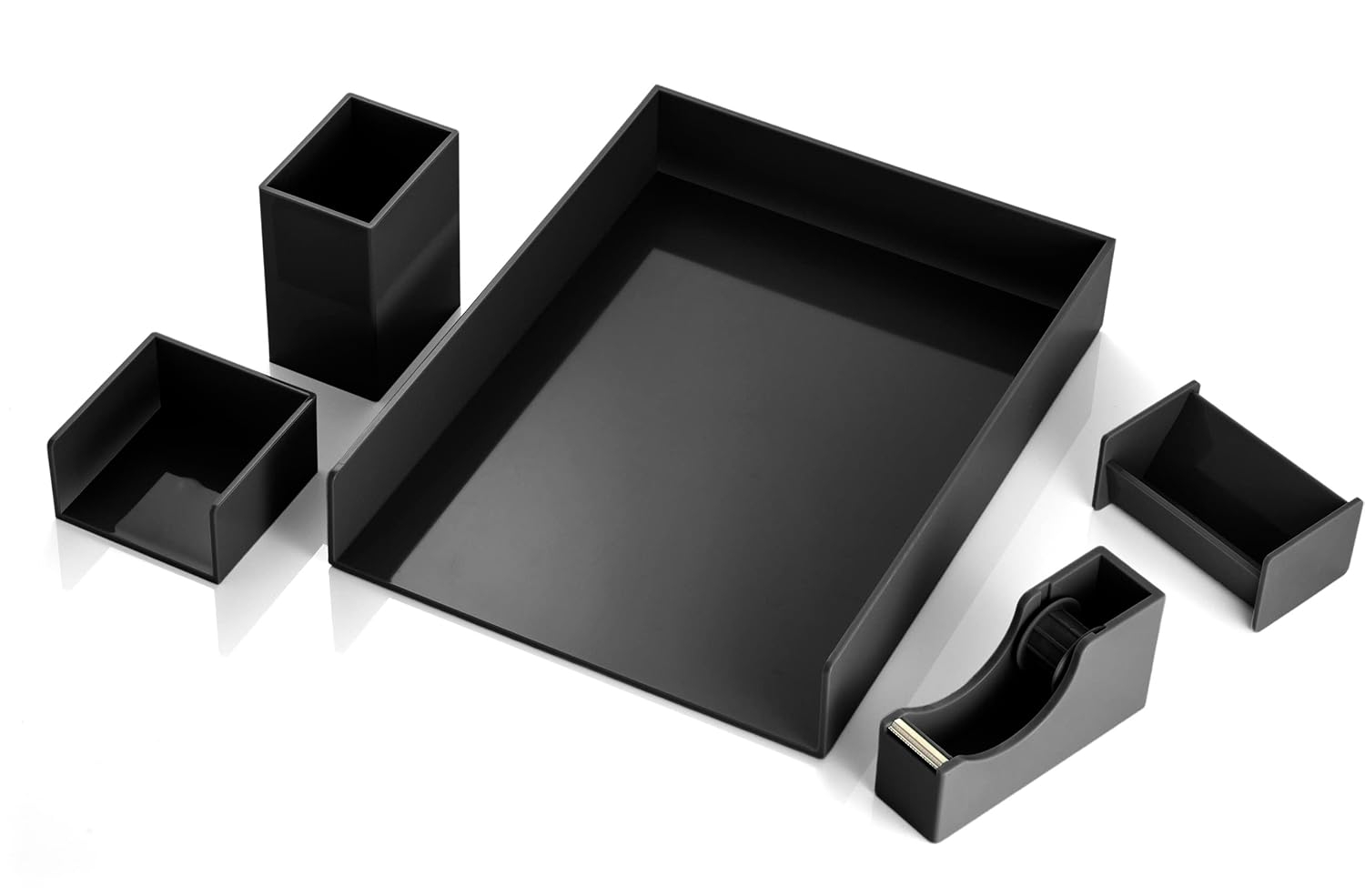 Desk Organizer 5 Piece Set, Black (21546)