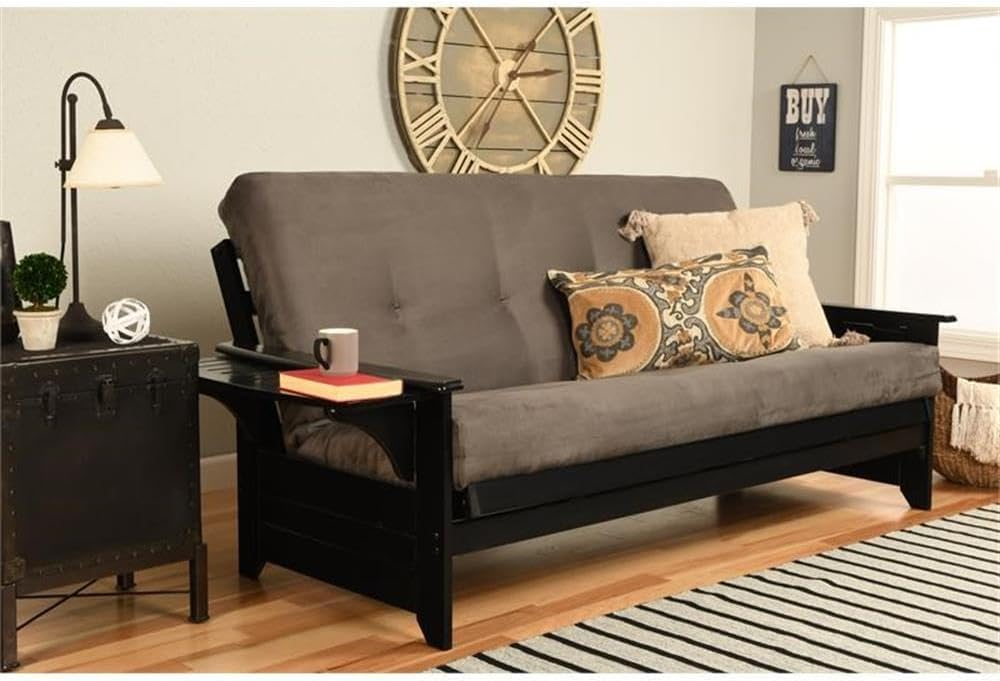 Kodiak Furniture Full-size Suede Futon Mattress in Gray-Frame Not Included