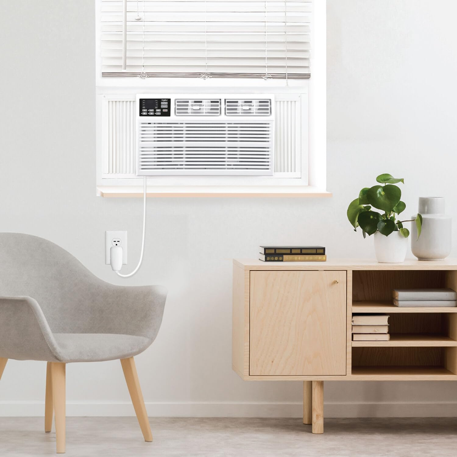 White 18,000 BTU Window Air Conditioner with Heater and Remote