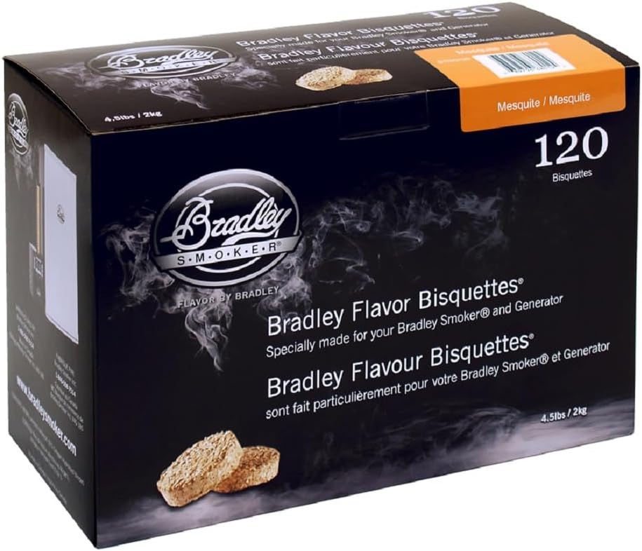 Bradley Smoker Smoking Bisquettes Mesquite Wood 120Pk