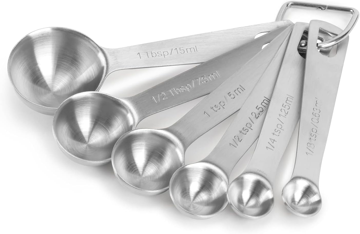 Slofoodgroup - Stainless Steel Measuring Spoon Set - 6 Piece Measuring Spoon Set - 304 Stainless Steel Measuring Spoon Set for Cooking, Baking and Kitchens