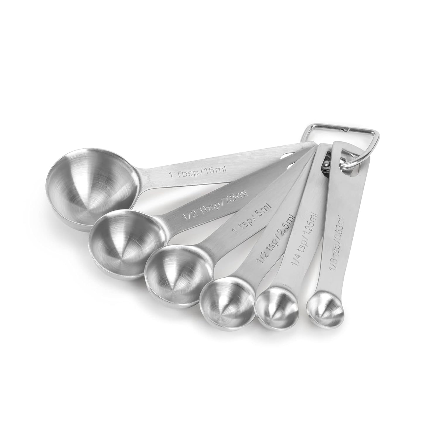 Slofoodgroup - Stainless Steel Measuring Spoon Set - 6 Piece Measuring Spoon Set - 304 Stainless Steel Measuring Spoon Set for Cooking, Baking and Kitchens