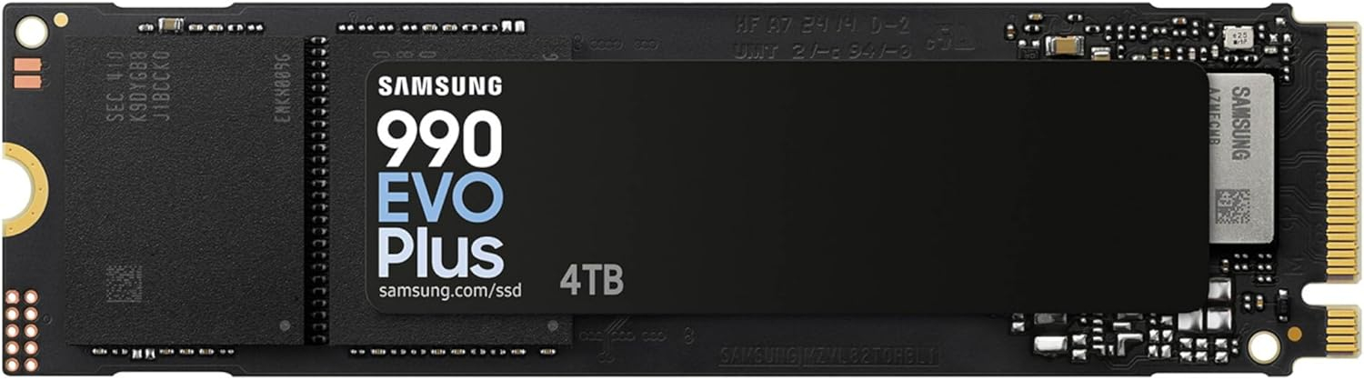 SAMSUNG 990 EVO PLUS SSD 4TB, PCIe Gen 4x4 | Gen 5x2 M.2 2280, Speeds Up-to 7,250 MB/s, Upgrade Storage for PC/Laptops, HMB Technology and Intelligent Turbowrite 2.0 (MZ-V9S4T0B/AM)