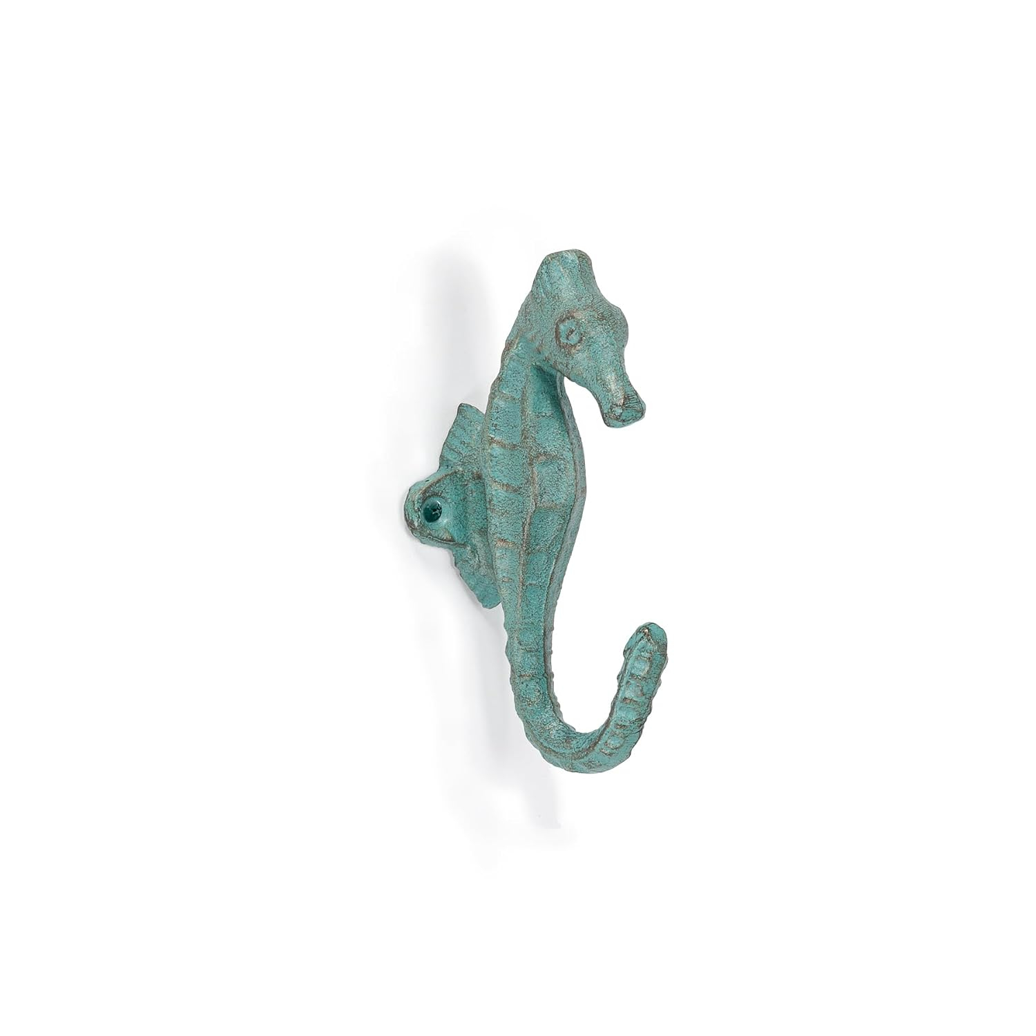 Abbott Collection AB-27-IRONAGE-274 5 in. Seahorse Wall Hook, Verdigris