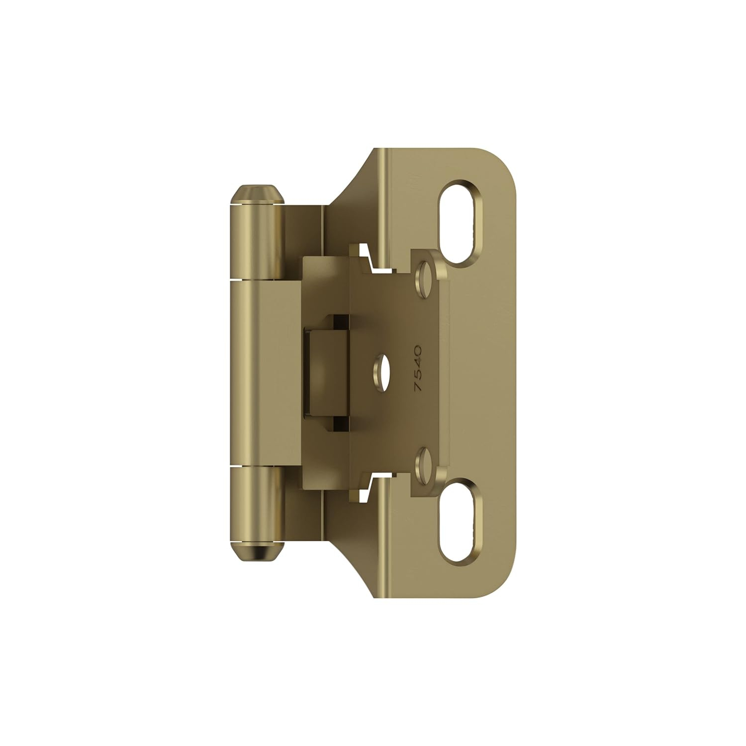 Golden Champagne 1/4 in (6 mm) Overlay Self Closing, Partial Wrap Cabinet Hinge (2-Pack)