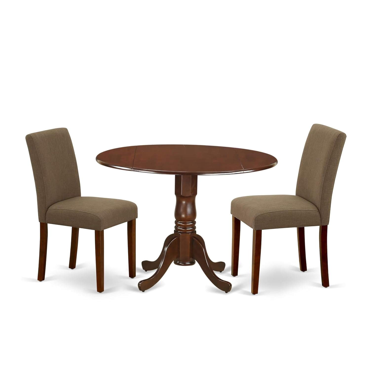 East West Furniture Dining Room Set Mahogany, DLAB3-MAH-18