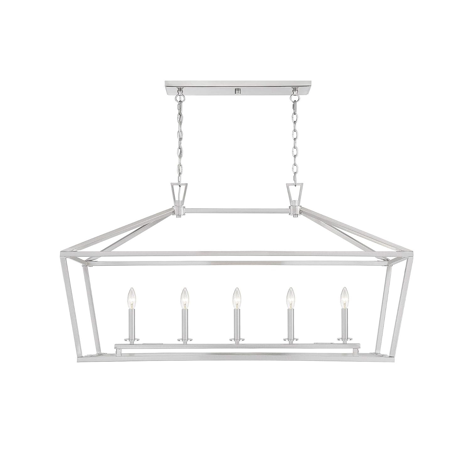 Savoy House 1-324-5-SN Townsend 5 Light Linear Chandelier in a Satin Nickel Finish (44" W x 23.5" H)