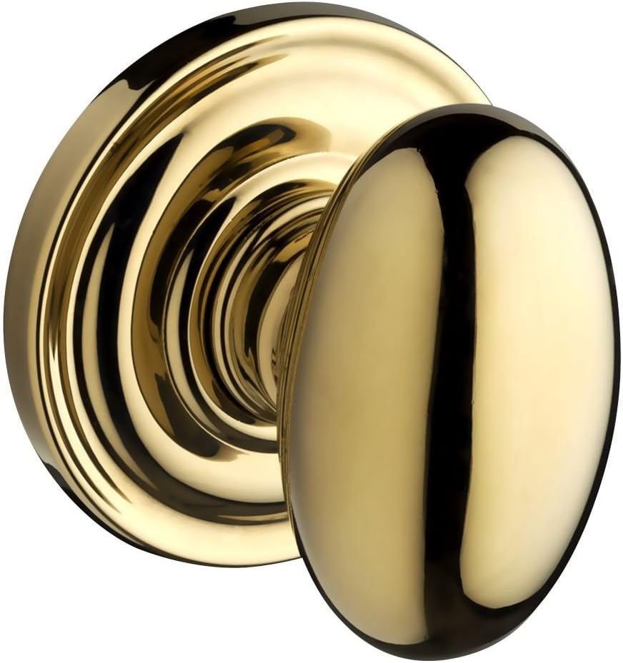 Ellipse Privacy Door Knob with Traditional Round Rose