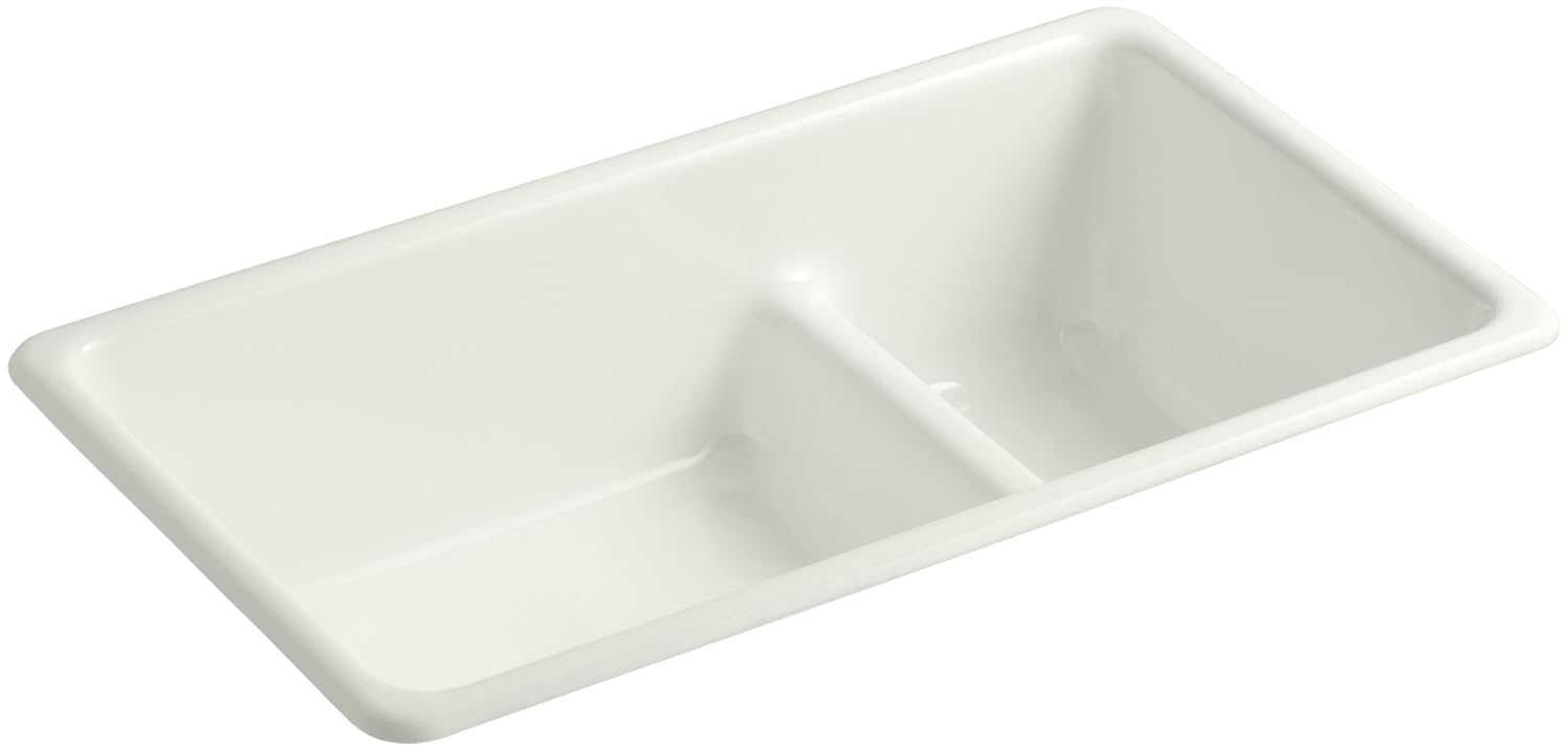 Iron Tones 33" L x 18.75" W Large/Medium Double-Bowl Kitchen Sink