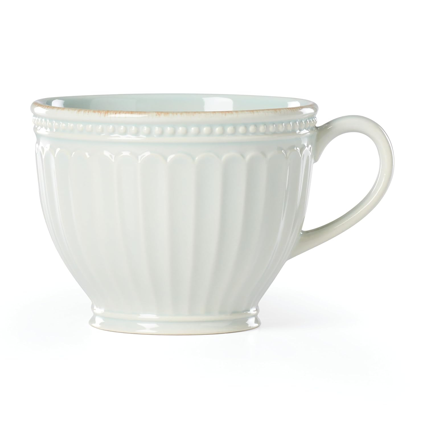 Lenox French Perle Groove Ice Blue Latte Mug