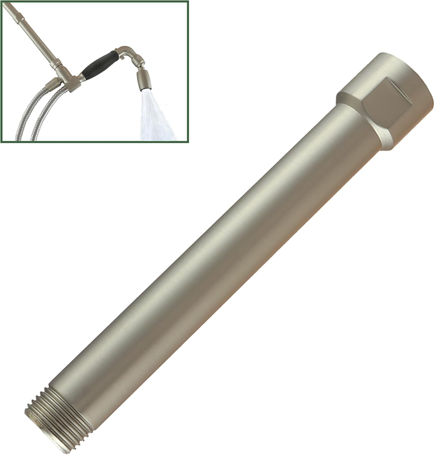 Exclusive 6 in. Solid Metal Shower Arm Extension in Brushed Nickel