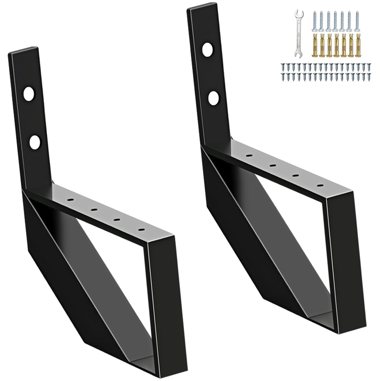 Steel Stair Riser 1 Step, Metal Stair Stringers for Deck Height 11.9 inches, Steel Stair Step Riser for Outside Stairs (2Pack)