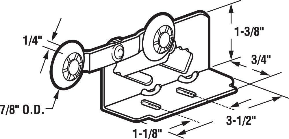 Twin Pocket Door Roller, Top Mount (2-pack)