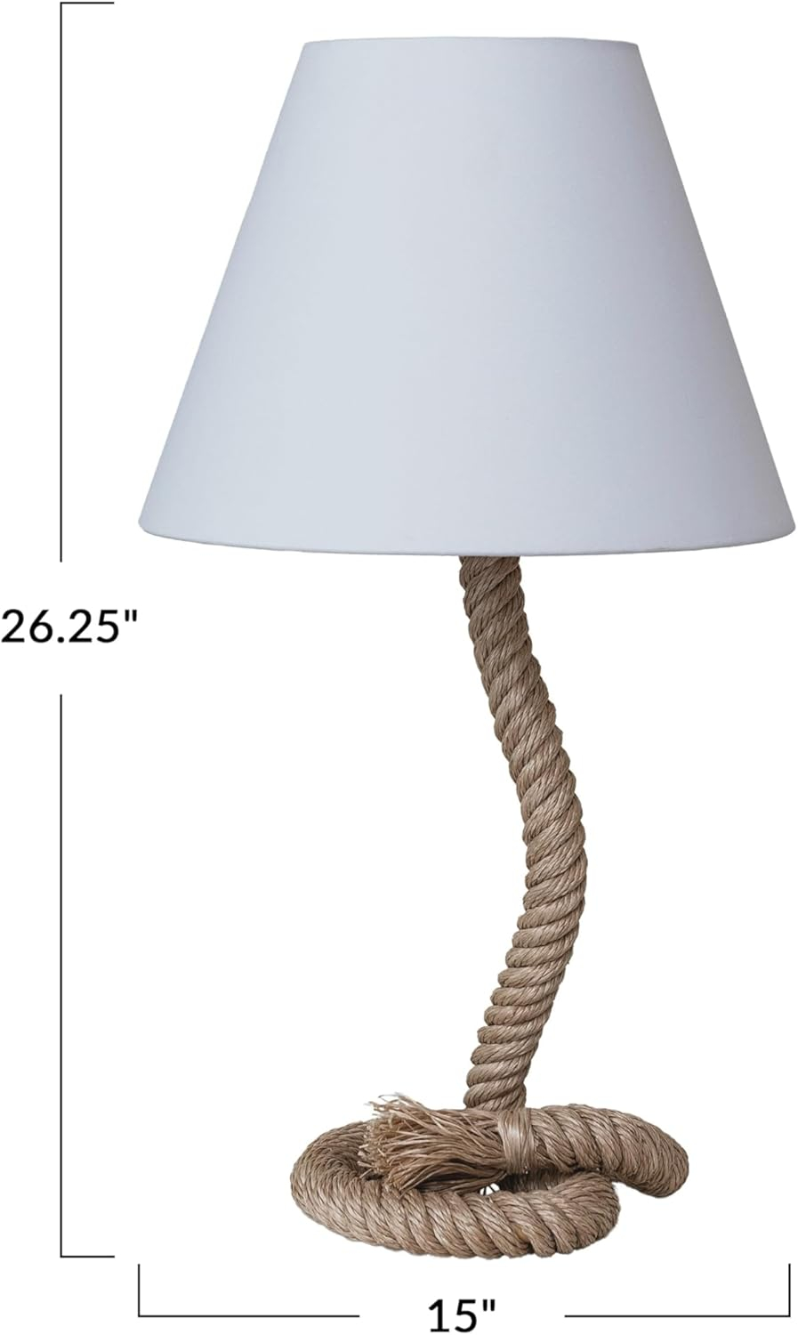 Creative Co-Op Rope Indoor and Outdoor Table Lamp, Brown