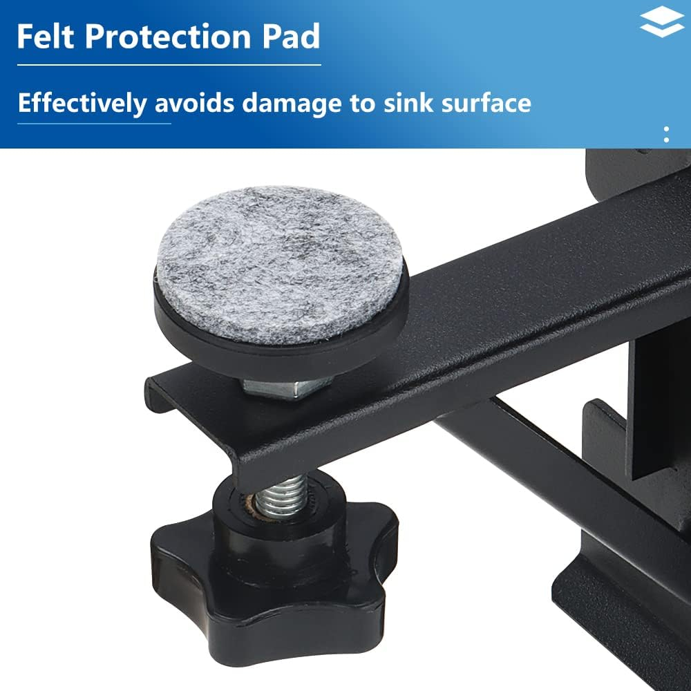 Black Coated Steel Undermount Sink Brackets for Narrow Cabinets