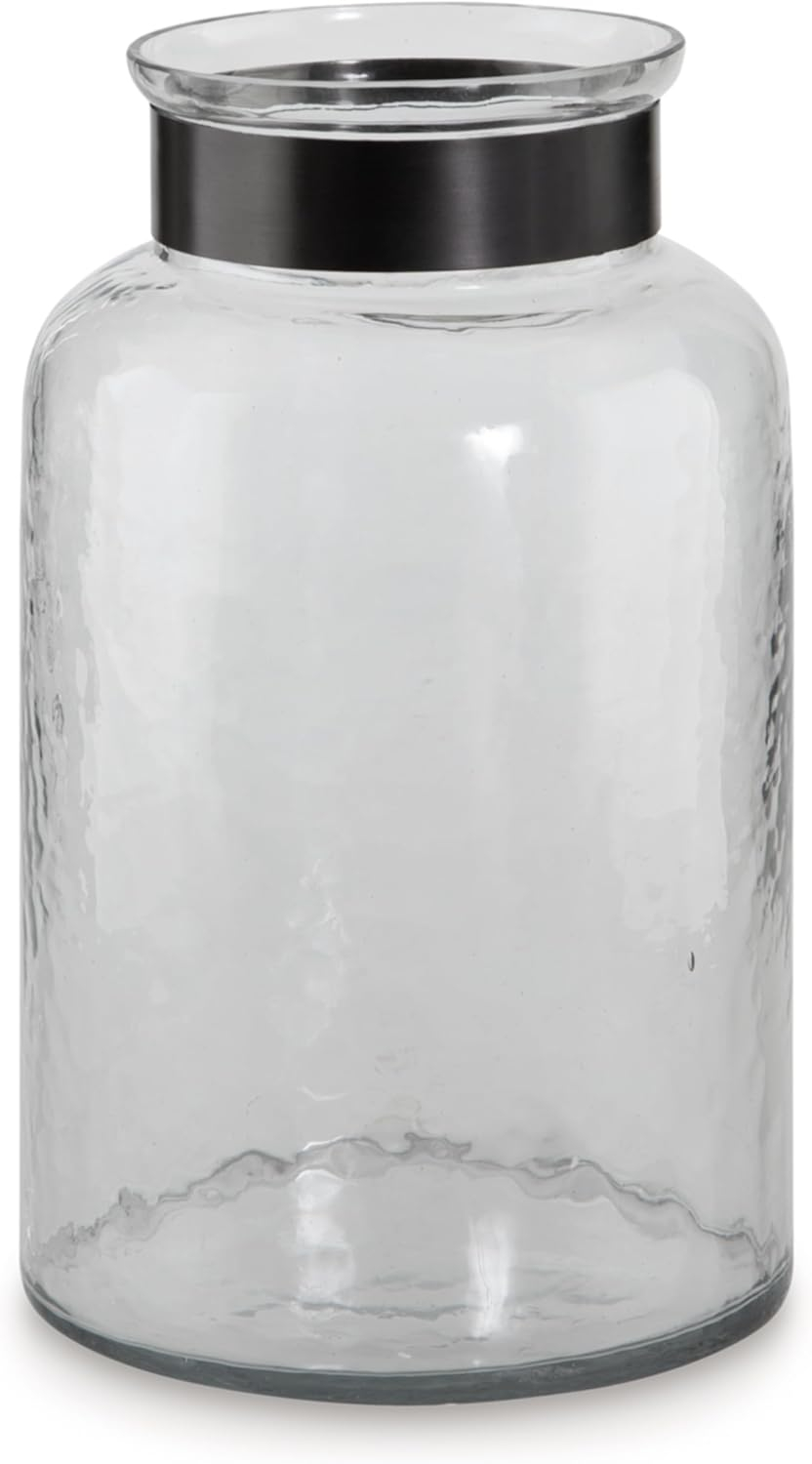 Signature Design by Ashley Casual Lukasvale Vase  Clear/Pewter Finish