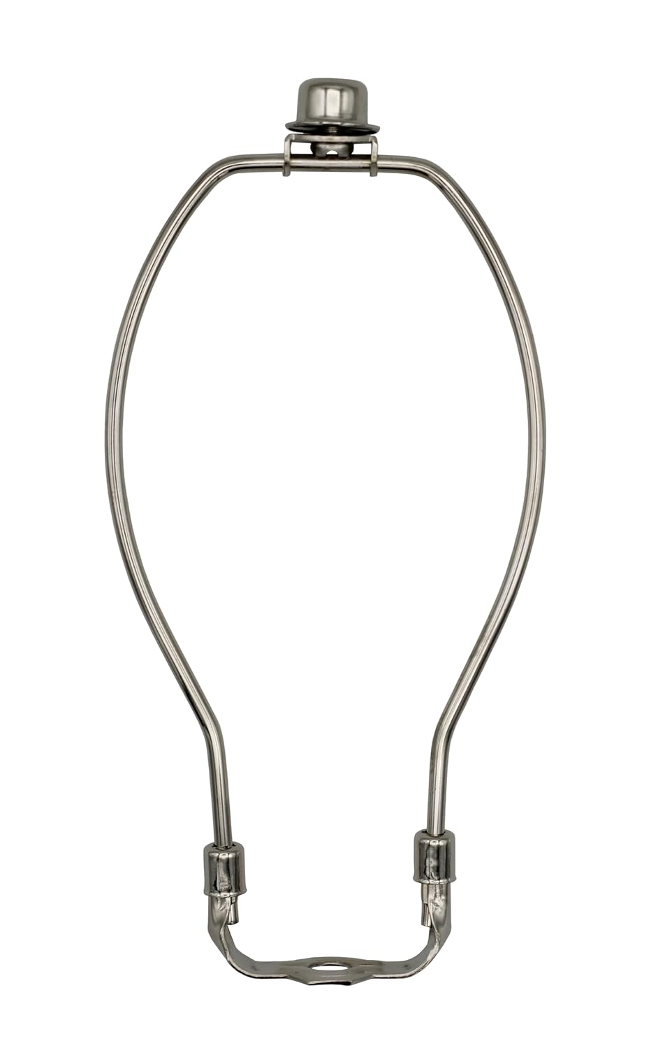 Polished Nickel 8-Inch Lamp Harp Kit with Finial and Base