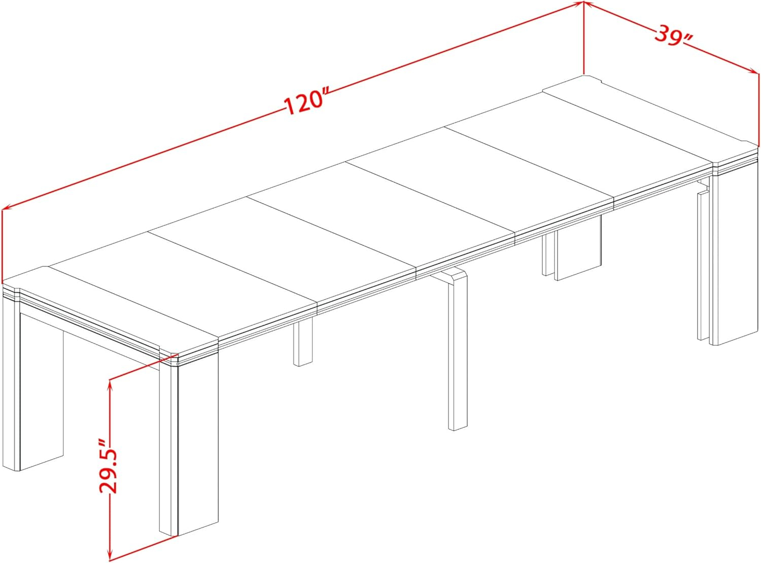 Luxe by East West Furniture Extendable Dining Table - a Rectangle Dining Table Top