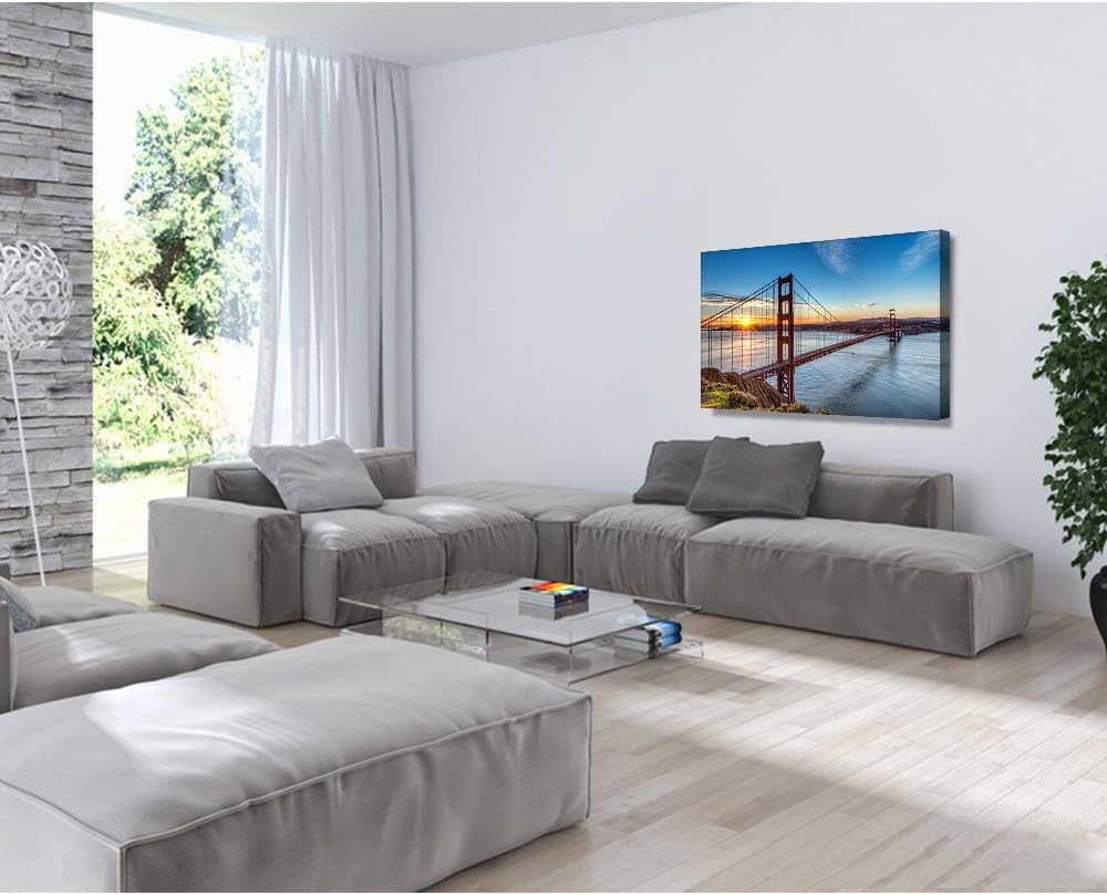 DecorArts - Golden Gate Bridge, San Francisco, Califonia. Giclee Canvas Prints for Wall Decor. 30x20"x1.5"