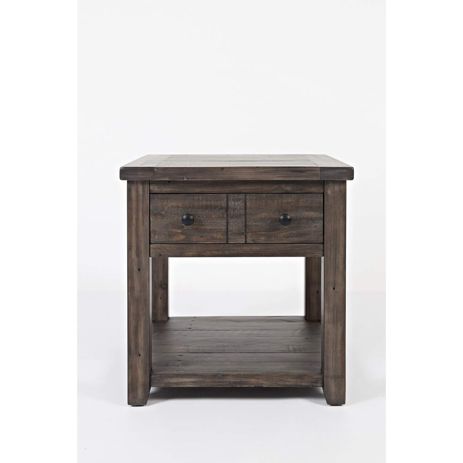 Jofran Madison County Rustic Reclaimed Pine Farmhouse End Table