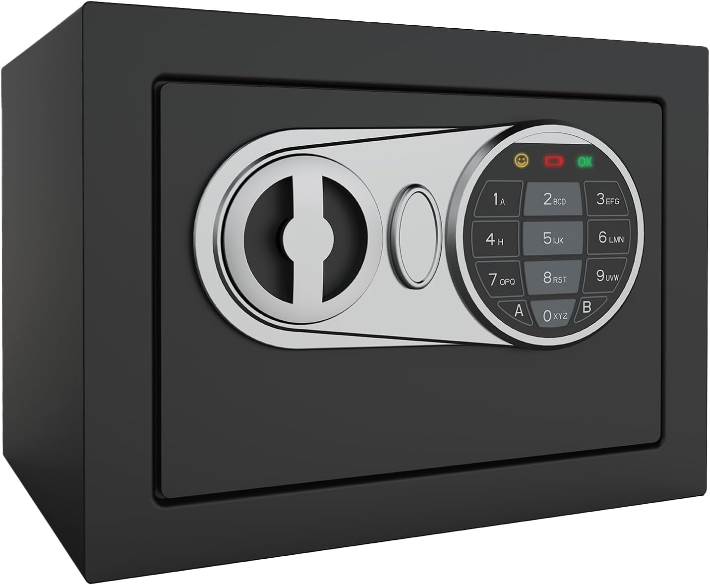 Goldenkey Small Safe Box for Money, Digital Home Safe Box with Keys&Code for Cash and Coin, Security Mini Safe for Kids Personal Items, 6.69"D x 9.05"W x 6.69"H, 0.236 Cu.Ft.